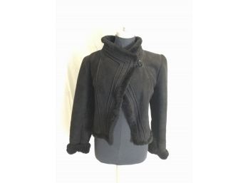 Cindy Spolek Leather Shearling Jacket (size Md )