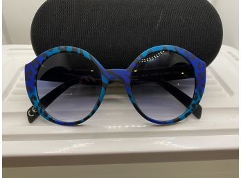 Blue Animal Print Frames With Purple Tint Lens Sunglasses From Italia - Very Stylish!