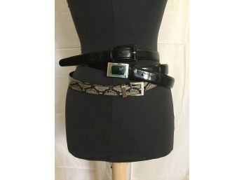 3 Designer Belts Francisco Smalto, Perry Ellis , Brooks Brothers