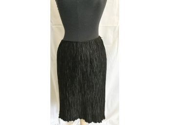 Mary Mcfadden Couture Midi Crinkled Skirt Size 10