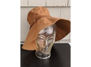 Large Brim Sun Hat In Tan