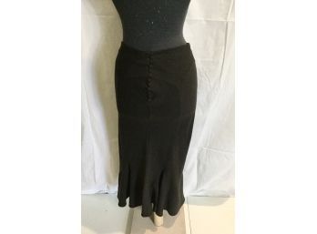 Christian Dior  Black Silk Crepe Long Skirt