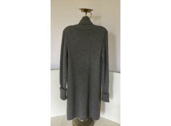 Bruno Manetti Grey Wool Turtleneck Dress