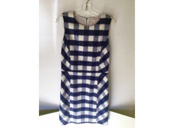 Brooks Brothers Blue And White Checkered Wool Dress Size 6