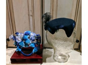 Very Vintage Custom Made Lau Ris Hat And Floral Headband