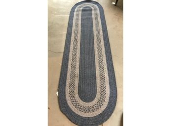 Country Blue Braided Oval Rug Runner (2 Of 2)
