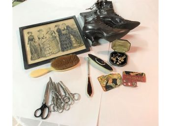 Victorian Ladies Leather Boots And Accessories