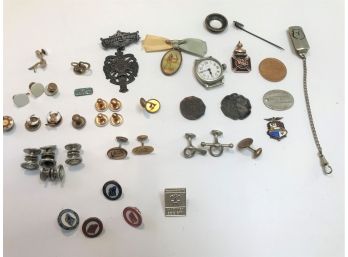 Waltham Watch, Freemason Trinkets, Military, Nautical Pins, Medals