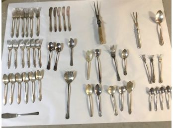 Variety Of Silverplate Flatware And Serving Pieces