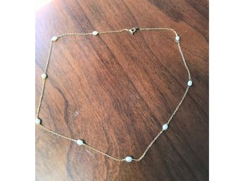 14k Gold Pearl Choker Necklace