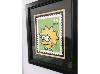 Lisa Simpson Framed 'postage Stamp' Commemorative Print