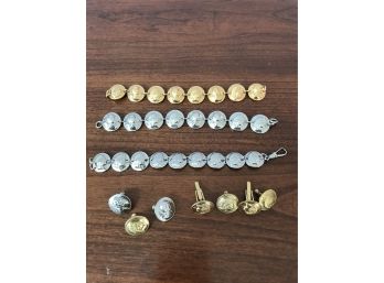 Lincoln Native Americans Coin Style Bracelets And Accessories