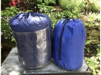Two Blue Down Sleeping Bags