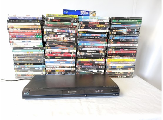 BlueRay Player & Huge Lot Assorted DVD Movies