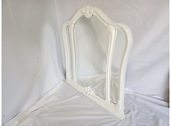 Large White Painted Wood Dresser Mirror