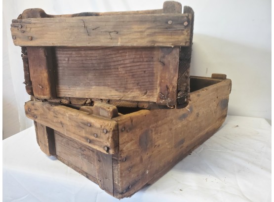 Pair Of Awesome Vintage Wood Boxes