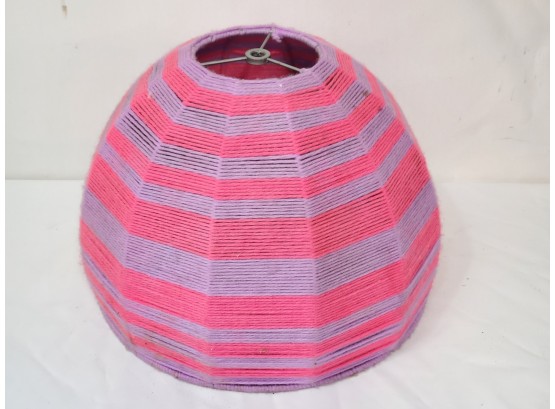 Vintage Funky Retro Pink & Purple Yarn Lamp Shade 10' X 14'