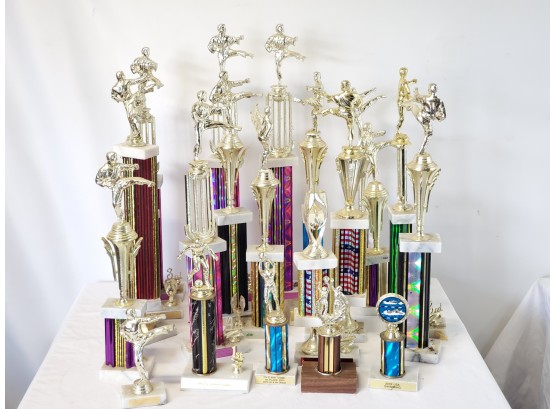 Large Assortment Of Pre Owned  Martial Arts Trophies