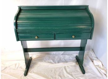 Nice Vintage Green Painted Rolltop Desk