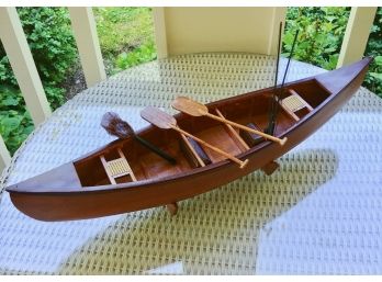 Wooden Canoe On Stand