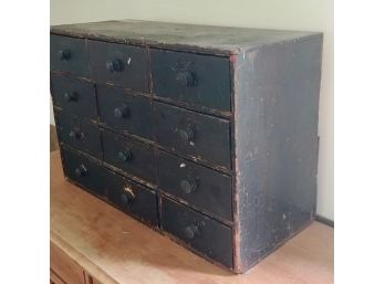 Antique Twelve Drawer Wooden Storage Box