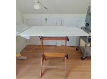 Drafting Table And Clip On Lamp