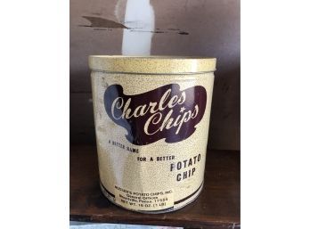 CHARLES CHIPS COLLECTIBLE PRETZEL TIN