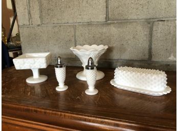 Grouping Of Miscellaneous Milk Glass