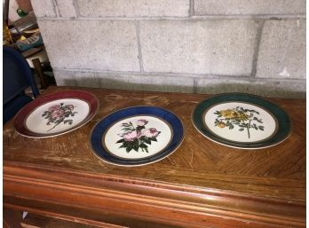 3 Floral Decorative Plates