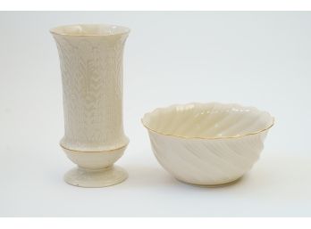 Lenox Porcelain Vase & Matching Bowl