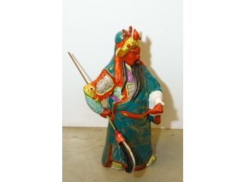 Vintage Chinese Porcelain Warrior Statue Guan Yu