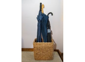 Braided Seagrass Basket & Umbrellas