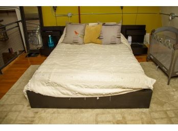 Platform Bed With Attached Nightstands