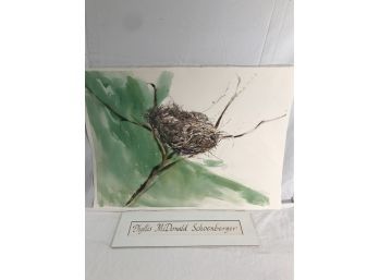 Watercolor: 'Nest In Branches' (#56)