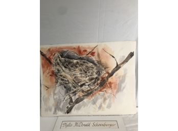 Watercolor  'Bird Nest' (#45)