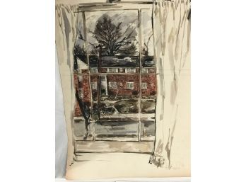Watercolor ' View From Window'   & Ink  Pencil (#58)