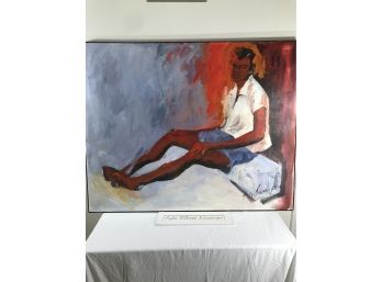 Large Oil On Canvas - Haiti 'Young Man On Step'(# 21)