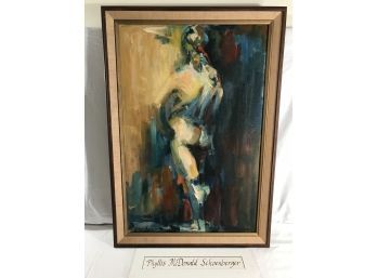 Oil On Canvas   'Naked Woman From 'Behind'