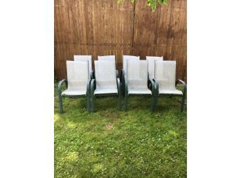 Set Of 8 Stacking Aluminum Patio Chairs, All Matching