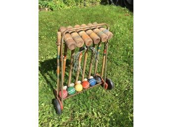 Antique Croquet Set, Great Condition And Complete Set