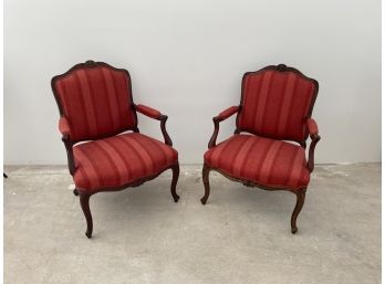 Pair Of Mid-Century  Fauteuils Or Armchairs  - Beautiful Upholstery