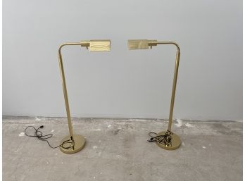 A Really Nice Pair Of J. Mendizabal For Industria Argentina Brass Floor Reading Lamps