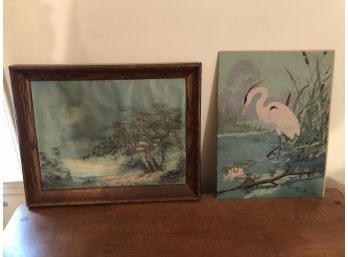 2 Piece Paintings On Canvas “Nature Scenes” Art Lot