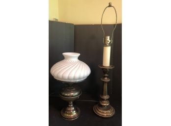 2 Piece Brass Lamps Lot