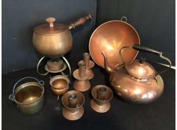 Copper Pots & Tableware Lot