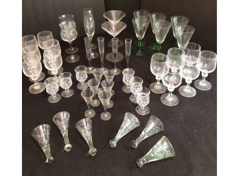 Vintage Crystal Stemware Mixed Lot