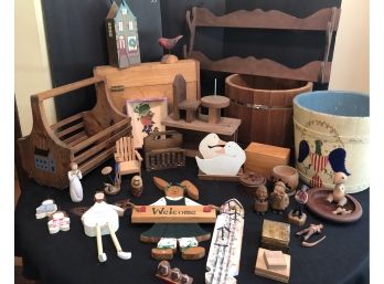 Beautiful Hand Painted Wooden Collectibles Lot!