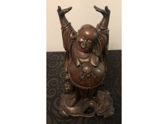 Vintage Hand Carved Wooden Buddha Sculpture