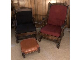 Colonial Style Rocking Arm Chair, Rocker & Footrest