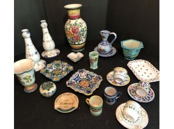 Hand Painted European & Mexican Ceramics Lot